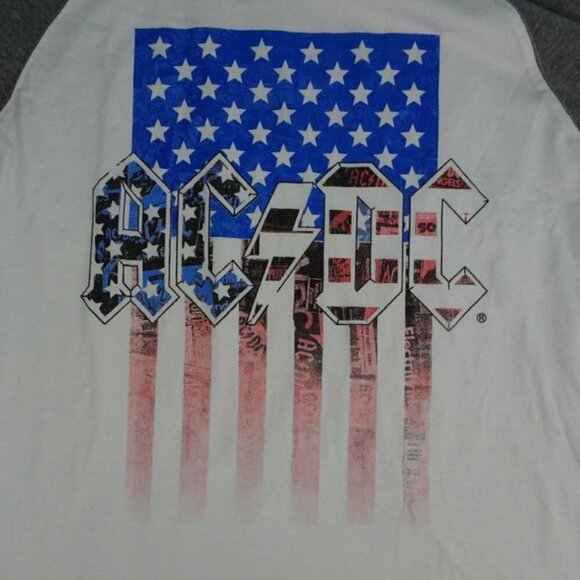AC/DC American Flag Mid Sleeve T-Shirt Medium - Picture 3 of 4
